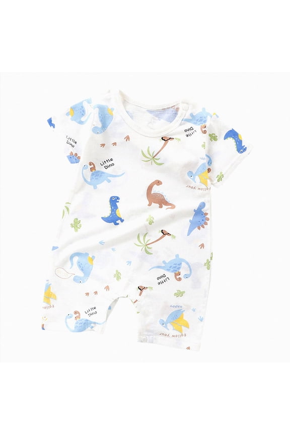 Baby Boy Golf Outfit Short Sleeve Polo Romper Cute Pattern Embroidery Lapel Button-up Striped Bodysuit Jumpsuit Clothes(0-6 Months,Light Blue)