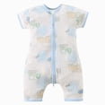 thumbnail image 1 of KPOPLK Baby Boy Outfit Clothes Newborn Romper One Piece Fashion Embroidery Striped Collared Bodysuit Infant Clothes(1-2 Years,Light Blue), 1 of 8
