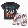 thumbnail image 1 of KPOPLK Baby Boy Outfit First Birthday Short Sleeve T-Shirt Top+ Solid Shorts Set One Year Old Clothes(2-3 Years,Black), 1 of 6