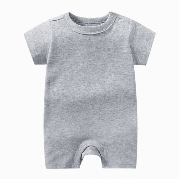 KPOPLK Baby Boy Pajama Lightweight Short Sleeve Baby Romper Jumpsuit with Snap Closure Infant Newborn Boy Sleep Clothes Size 6-9 Months,Grey