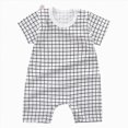 thumbnail image 1 of KPOPLK Baby Boy Pajama Short Sleeve Striped Solid Bodysuit Jumpsuit Collared Onsies Romper Infant PJM Sleepwear Size 0-6 Months,White, 1 of 4