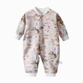 thumbnail image 1 of KPOPLK Baby Boys Pajamas One Piece Boys Button Down Long Sleeve Footless Sleepers for 0 3 6 9 12 18 Months Size 0-3 Months, 1 of 5