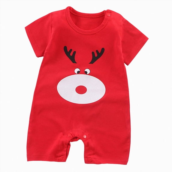 KPOPLK Baby Boy Romper Baby Long Sleeve Romper Toddler One-Piece Jumpsuit Girls Clothes Set(Red,6-12 Months)