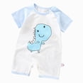 thumbnail image 1 of KPOPLK Baby Boy Rompers Clothes Short Sleeve Cotton Toddler Rompers Graphic Print Baby Clothes One-Piece Outfit(12-18 Months,Sky Blue), 1 of 4