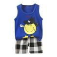 thumbnail image 1 of KPOPLK Baby Boys Clothes Set Baby Boys Truck Print T Shirt Tops Shorts Outfits Set childrens clothing clearance under $5.00(9-18 Months,Navy), 1 of 4