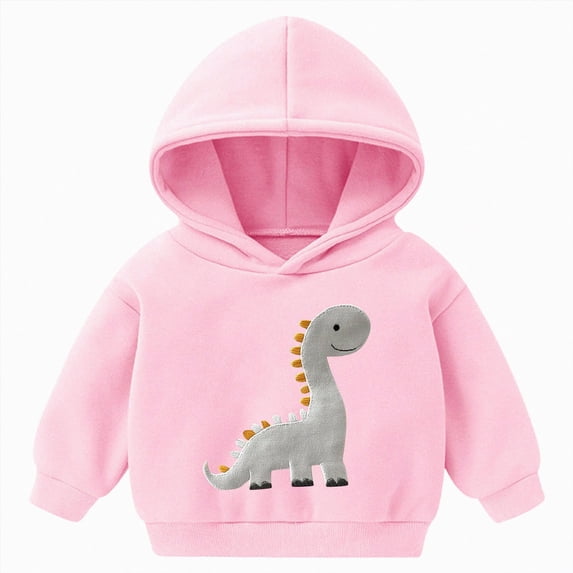 KPOPLK Baby Boys Dinosaurs Hoodie Boys Fall Pullover Clothes Kids Warm Sweatshirt for 6 9 12 18 Months 2T 3T Pink Size 2-3 Years