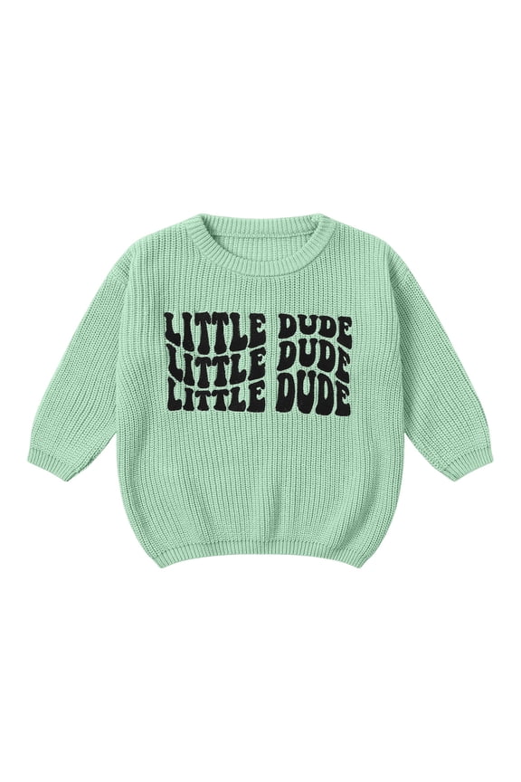 Baby Boys Girls Christmas Sweater Long Sleeve Warm Knit Pullover Fall Winter Clothes Outfits(2-3 Years,Light Green)