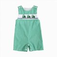 thumbnail image 1 of KPOPLK Baby Boys Girls Gingham Short Romper Overalls Embroidery Sleeveless Jumpsuit with Crotch Snaps,Size 3-6 Months, 1 of 7