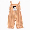 thumbnail image 1 of KPOPLK Baby Boys Girls Halloween Bib Overalls Plaid Jumpsuit Ruffle Trim Snap Romper for Infant Fall Wear,Size 0-3 Months, 1 of 4