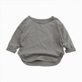 thumbnail image 1 of KPOPLK Baby Boys Long Sleeve T Shirts Kids Basic Shirts Crew Neck Solid Color Tops Casual Tees 1T 2T 3T 4T(7-8 Years,Dark Gray), 1 of 4