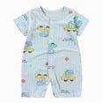thumbnail image 1 of KPOPLK Baby Boys One-Piece Pajama Summer Short Sleeve Animal Print Romper PJM Bodysuit for Infant Newborn Size 18-24 Months,Light Blue, 1 of 4