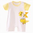 thumbnail image 1 of KPOPLK Baby Boys Romper Pajama Summer Short Sleeve Dinosaur Print One-Piece Sleep and Play PJM Bodysuit for Infant Newborn Size 6-9 Months,Yellow, 1 of 7