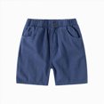 thumbnail image 1 of KPOPLK Baby Boys Shorts Cotton Pull-On Shorts Elastic Waist & Pockets Summer Playwear Size 18-24 Months,Navy, 1 of 4