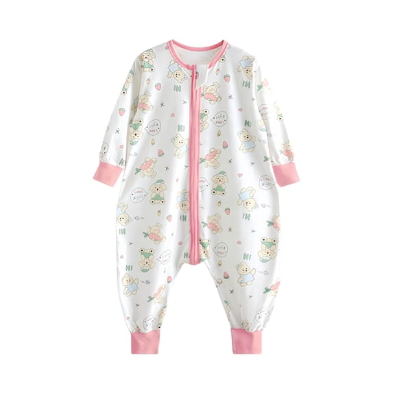 KPOPLK Baby Clothes Girls Pajamas Baby One-Piece Footless Rompers Pajamas Cotton Pjs for Sleep Play Girls 0 3 6 9 12 18 24 Months Size 3-4 Years,Light Pink