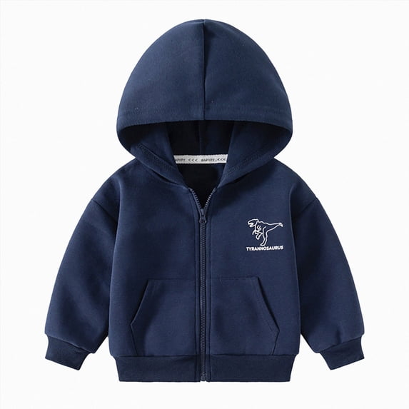 KPOPLK Baby Cotton Hooded Toddler Boy Long Sleeve Thermal Coat Kids Fall Winter Breathable Jacket 1t 2t 3t 4t 5t 6t Navy Size 3-4 Years