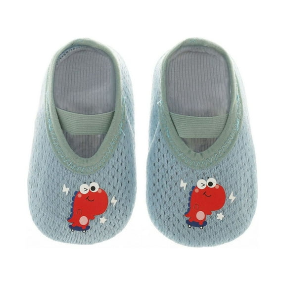KPOPLK Baby First Walking Sock Shoes Rubber Soft Sole Non-Slip Slipper Elastic Sock Shoes Walking Shoes for Infant(6-12 Months,F66-Blue)
