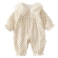 thumbnail image 1 of KPOPLK Baby Footless Pajama Infant Girl Cotton Clothes Sleeper Pjs Fall Sleep N Play Bodysuit One Piece Sleepwear Size 10-16 Months,Coffee, 1 of 9