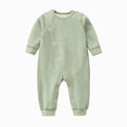 thumbnail image 1 of KPOPLK Baby Boys Footless Pajamas Long Sleeve Button One-Piece Cotton Sleeper for Boys Infant 0-18 Months Size 3-6 Months, 1 of 5