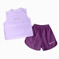 thumbnail image 1 of KPOPLK Baby Girl Clothes Girls Summer Outfits Sleeveless Tank Tops Loose Pants Teen Quick Dry 9M-16Y Clothing Set(3-4 Years,Purple), 1 of 7