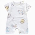 thumbnail image 1 of KPOPLK Baby Girl Clothes Infant Newborn Girl Outfits Summer Clothes Romper Short Sleeve Crewneck One -Piece Size 18-24 Months,White, 1 of 6