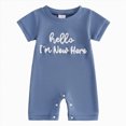 thumbnail image 1 of KPOPLK Baby Girl Clothes Romper Summer Infant Bodysuit Outfits Cotton Linen Jumpsuits Newborn Essential Preemie Clothes Size Preemie,Blue, 1 of 5
