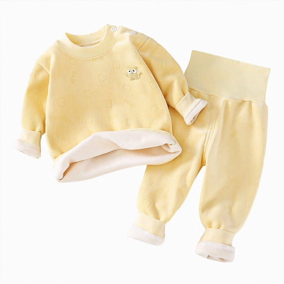 KPOPLK Baby Girl Clothes Toddler Girl Outfits Fall Winter High Waist Long Sleeve Sweatshirt Fleece Pants Cute Infant Clothing Set,Size 2-3 Years