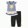 thumbnail image 1 of KPOPLK Baby Girl Clothes Toddler Girls Summer Outfits Girls' Clothing Cute Ruffle Tops Daisy Shorts Sets little girls clothes clearance under $5(4-5 Years,Blue), 1 of 4