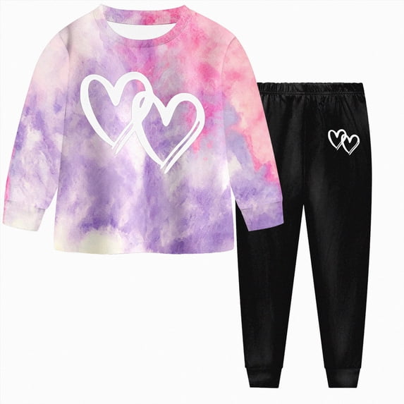 KPOPLK Baby Girl Fall Winter Outfit Infant Letter Print Long Sleeve Sweatshirt and Jogger Pants 6 12 18 24M 2T 3T Girl Clothes Set Size 6-7 Years