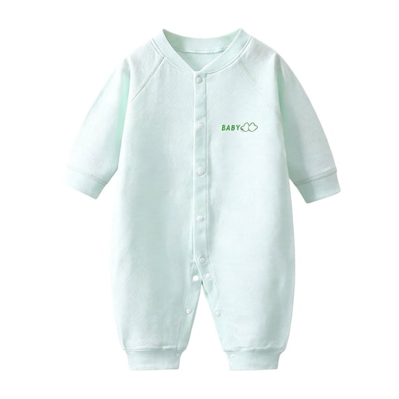 KPOPLK Baby Girl Footed Sleeper Pajama Organic Cotton Snug-Fit Button Up Jumpsuit for Toddlers Sleep N Play Outfit 0 3 6 9 12 Months Size 18-24 Months,Green