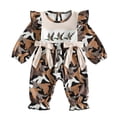 thumbnail image 1 of KPOPLK Baby Girl Footless Sleep N Play Coverall Newborn Pajamas Fall Infant Letter Print Cotton Bodysuit Toddler Sleepwear Outfit Size 12-18 Months,Black, 1 of 7