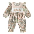 thumbnail image 1 of KPOPLK Baby Girl Footless Sleep N Play Coverall Newborn Pajamas Fall Infant Letter Print Cotton Bodysuit Toddler Sleepwear Outfit Size 12-18 Months,Beige, 1 of 8
