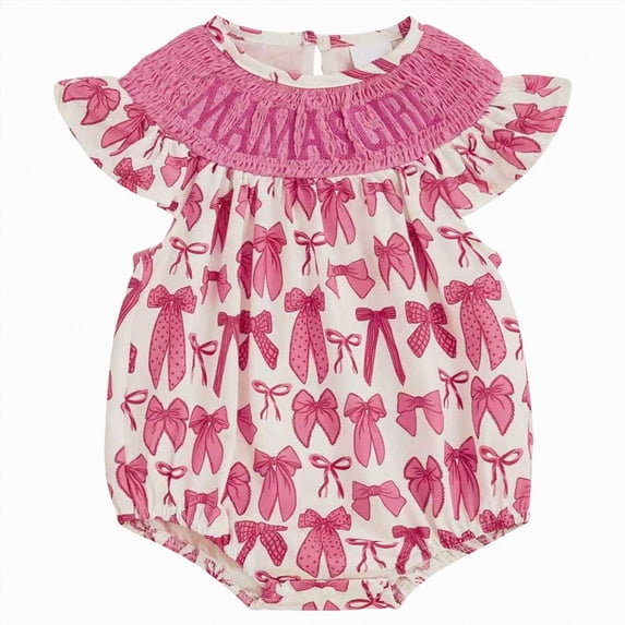 KPOPLK Baby Girl Outfit Infant Smocked Bubble Romper Newborn Shirt Top Summer Toddler Clothes Pink Size 6-12 Months