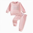 thumbnail image 1 of KPOPLK Baby Girl Outfit Set 3 6 9 12 18 24 Months 2t 3t Letter Print Long Sleeve Sweatshirt Tops Pants Outfit Set for Toddler,Size 12-18 Months, 1 of 9
