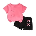 thumbnail image 1 of KPOPLK Baby Girls Clothes 18 Months Infant Baby Girls Summer 2PCS Outfits Sleeveless Top Floral Shorts Set,Sizes 9-12 Months, 1 of 7