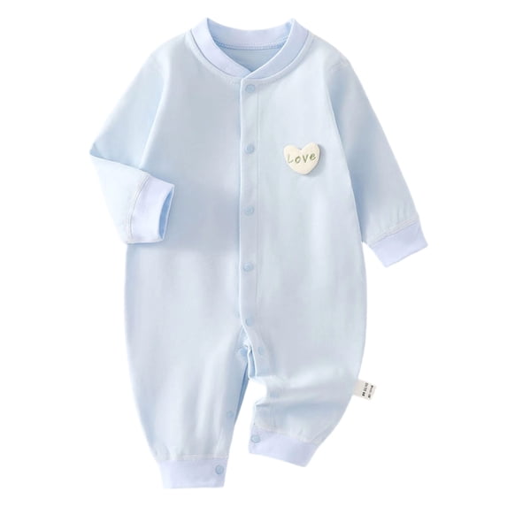 KPOPLK Baby Girls Long Sleeve Onesies Bodysuits One-Pieces Button Down Romper Soft Comfortable Pajamas Everyday Wear and Home Outfits Soft Comfy Clothes 6-9 Months Size 9-11 Months,Blue