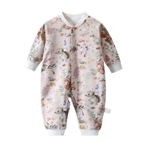KPOPLK Baby Girls Pajama with Bamboo Viscose Jumpsuit Romper Button Down Toddler Girl Sleeper Sleepwear Size 6-9 Months,Khaki