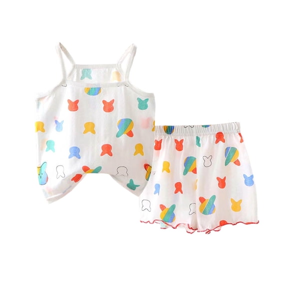 KPOPLK Baby Girls Pajamas Set 6 9 12 18 Months 2T 3T 4T Toddler Girls PJs Summer Sleepwear for Little Kids Homewear Multicolour Size 3-4 Years