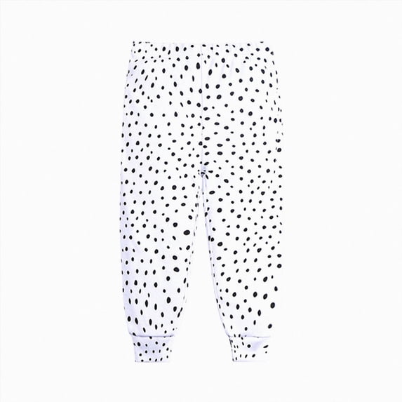 KPOPLK Baby Girls Sweatpants Straight Leg Elastic Waist Sweatpants for Toddler Girls Cute Print Trackpants 5-14Y White Size 3-6 Months