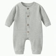 thumbnail image 1 of KPOPLK Baby One Piece Romper Soft Cotton Sleepwear Footed Jumpsuit for 0-12 Month (Gray,6-12 Months), 1 of 4