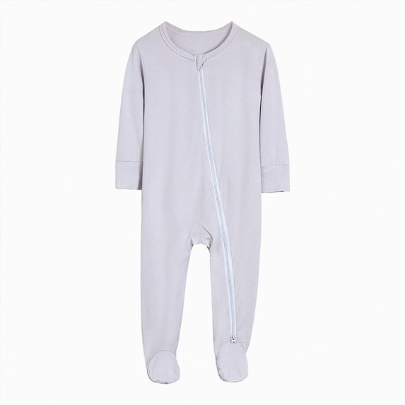 KPOPLK Baby Organic Cotton Footed Pajamas for Boys Zipper PJS Sleeper Long Sleeve Snug Fit Sleepwear Jumpsuit with Non-Slip Bee Grips Size 12-18 Months