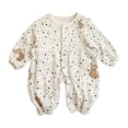 thumbnail image 1 of KPOPLK Baby Organic Cotton Pajamas Infant Girls Button Down Preemie Newborn One Piece Outfit Long Sleeve Footed Sleepwear Size 12-18Months,Light Pink, 1 of 4