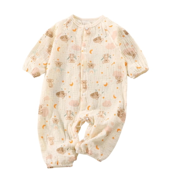 KPOPLK Baby Organic Cotton Pajamas Infant Girls Button Down Preemie Newborn One Piece Outfit Long Sleeve Footed Sleepwear Size 2-3 Years,Purple