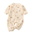 thumbnail image 1 of KPOPLK Baby Organic Cotton Pajamas Infant Girls Button Down Preemie Newborn One Piece Outfit Long Sleeve Footed Sleepwear Size 6-12 Months,Purple, 1 of 4