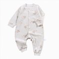 thumbnail image 1 of KPOPLK Baby Boy's Pajama with Bamboo Viscose Jumpsuit Romper Button Down Toddler Boy Sleeper Sleepwear Size 12-18, 1 of 5
