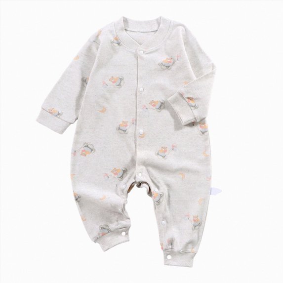 KPOPLK Baby Boy's Pajama with Bamboo Viscose Jumpsuit Romper Button Down Toddler Boy Sleeper Sleepwear Size 12-18