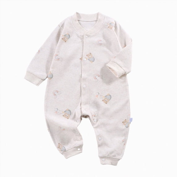 KPOPLK Baby Boy's Pajama with Bamboo Viscose Jumpsuit Romper Button Down Toddler Boy Sleeper Sleepwear Size 3-6