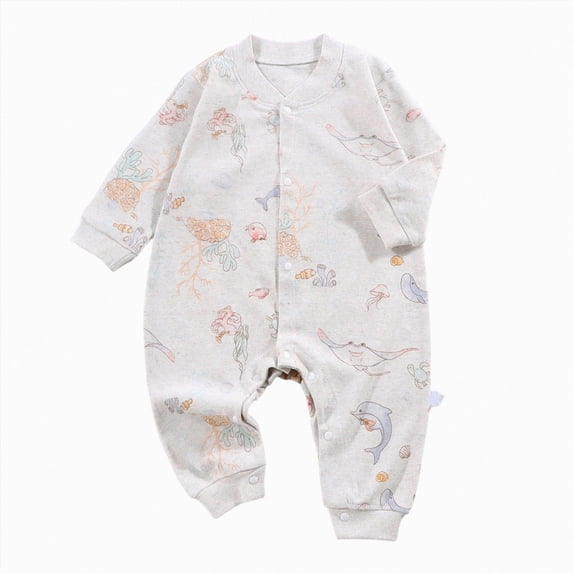 KPOPLK Baby Boy's Pajama with Bamboo Viscose Jumpsuit Romper Button Down Toddler Boy Sleeper Sleepwear Size 3-6