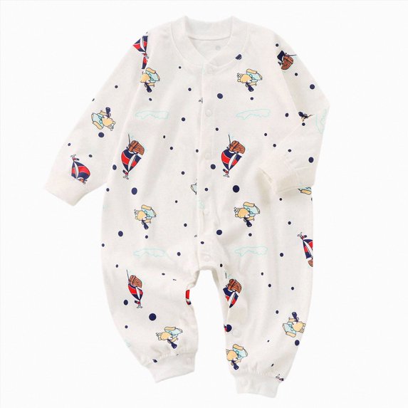 KPOPLK Baby Boy's Pajama with Bamboo Viscose Jumpsuit Romper Button Down Toddler Boy Sleeper Sleepwear Size 6-12