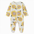 thumbnail image 1 of KPOPLK Baby Pajama with Mitten Cuffs Button Down Clothing Infant Cotton Clothes Sleeper Pjs, Footed Sleep Play Size 0-3 Months, 1 of 6