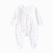 KPOPLK Baby Rayon of Footed Pajamas Tie with Mitten Cuffs Covered Feet Onesie Pjs Soft Infant Sleep & Play Baby One-piece Seeper Size 1-3 Months